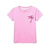 Xpialong Pink Cotton Girls Palm T-Shirt Children Boys Top for 3-13 Years Kids Casual Tee (UK, Age, 12 Years, 13 Years, Regular, Pink) #1