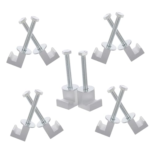 Pinces Aluminium J pour Boîte à Outils Pick-up | Fixation Stable Argent 10 Pcs