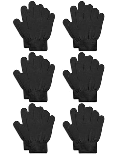 Image of ONESING 6 Pair Baby Gloves Toddler Gloves Toddler Winter Gloves Kids Gloves Winter Stretchy Knit Gloves for Kids Boys Girls