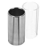 MAGICLULU Medium Bottleneck Guitar Slide 2pcs Glass and Stainless Steel, 51Mm for Bass and Acoustic Guitar