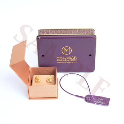 Malabar Gold & Diamonds 22k Yellow Gold Earrings for Women, Girls and Kids | 22 kt (916) BIS Hallmark Gold Stud Earrings for Birthday, Anniversary & Festive Gift - Image 7