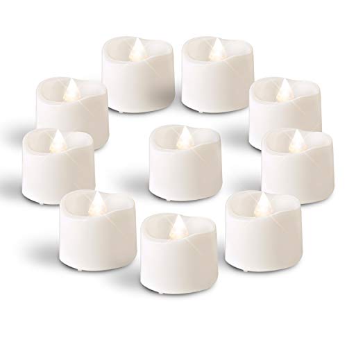 Homemory Bright White LED Tea Light Candles, Set of 24 Flickering LED Tea