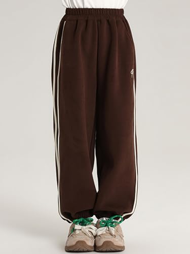 Image of 2026 Premium Girls Jogger Pants with Side Stripes & Elastic Waist & Pockets, Casual Sportswear
