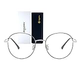 [AIYUJIWU] ブルーライトカット メガネ 伊達 眼鏡 ブルーライト めがね 紫外線カット UVカット 度なし おしゃれ pcメガネ パソコン用メガネ メンズ レディース 男女兼用 軽量 (ブラック・シルバー)