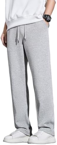 （10:30時点） [Cailin Kailun] メンズ ロングパンツ ゆったり 快適 無地 調整紐 軽快 カジュアルぱんつ 春秋冬 メンズ ボトムス ライトグレー L