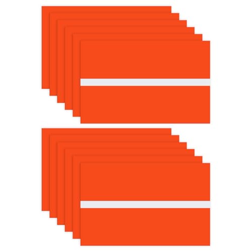 Image of M METERXITY 12-Pack Double Color Laser Engraving Blanks 7x11 Inch,1.3mm Thick ABS Plastic Sheet Engraved Material for Name Plate /Yard Signs /Laser Cutting /DIY Carving /Craft[Orange /White]