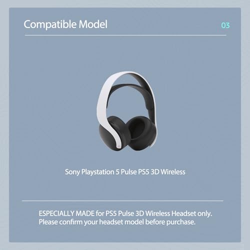 Wzsipod Poduszki zastępcze z tkaniny siatkowej do bezprzewodowego zestawu słuchawkowego Sony PlayStation 5 Pulse PS5 3D, wykonane z tkaniny i pianki dźwiękochłonnej (czarne)