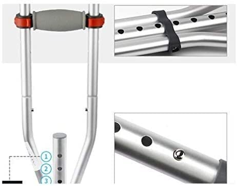 Stampelle per adulti Fornitura ascellare Resistenza Stampelle in alluminio a regolazione rapida Stampella da passeggio ultra confortevole Regolazione in altezza Comoda impugnatura Ideale per viaggi o