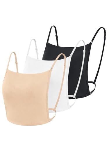 Image of FIMS - Fashion is my style Women Camisole Wearable, Adjustable & Detachable Straps, Cleavage Cover Up Clips for Deep V-Neck Low Cut Top
