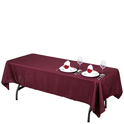 LinenTablecloth 60 x 102-Inch Rectangular Polyester Tablecloth Burgundy