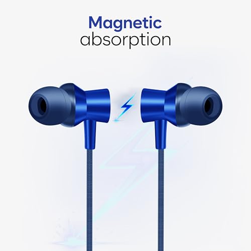Image of Bluetooth Neckband Earphones, 28H+ Playtime, Bluetooth 5.4, 10mm Driver, IPX4 Splash Resistant (Blue)