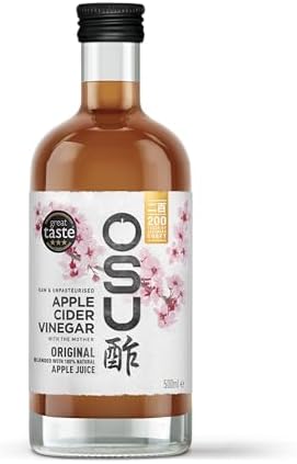 OSU Apple Cider Vinegar with the Mother and Apple Juice 500 ml. Vegan Friendly & Gluten Free.