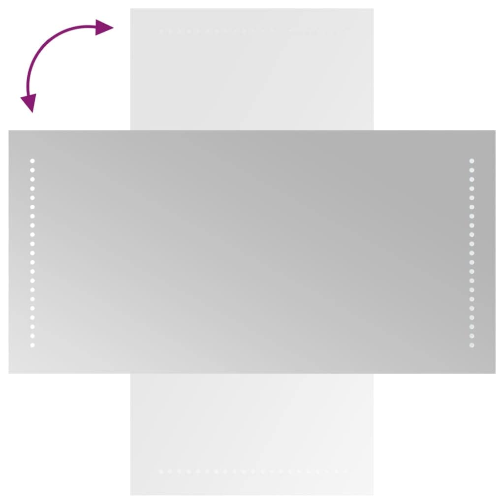 LED-Badspiegel 40 x 80 cm, Glas, IP65 wasserdicht, USB Beleuchtung, mit Haken zur Wandmontage, für Bad Kosmetik Spiegel und Rasur im Flur