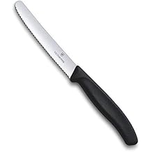 Victorinox VIC-6.7833 Swiss Classic Utility 412" شفرة مستديرة مسننة بعرض 34 عند المقبض باللون الأسود