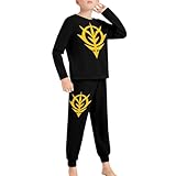 [GDGENMG] キッズ パジャマ 長袖 機動戦士ガンダム ジオン公国軍 上下セット 子供服 男の子 女の子 ルームウェア ねまき 寝巻き 部屋着 可愛い 通気 柔軟 ナイトウェア 150CM