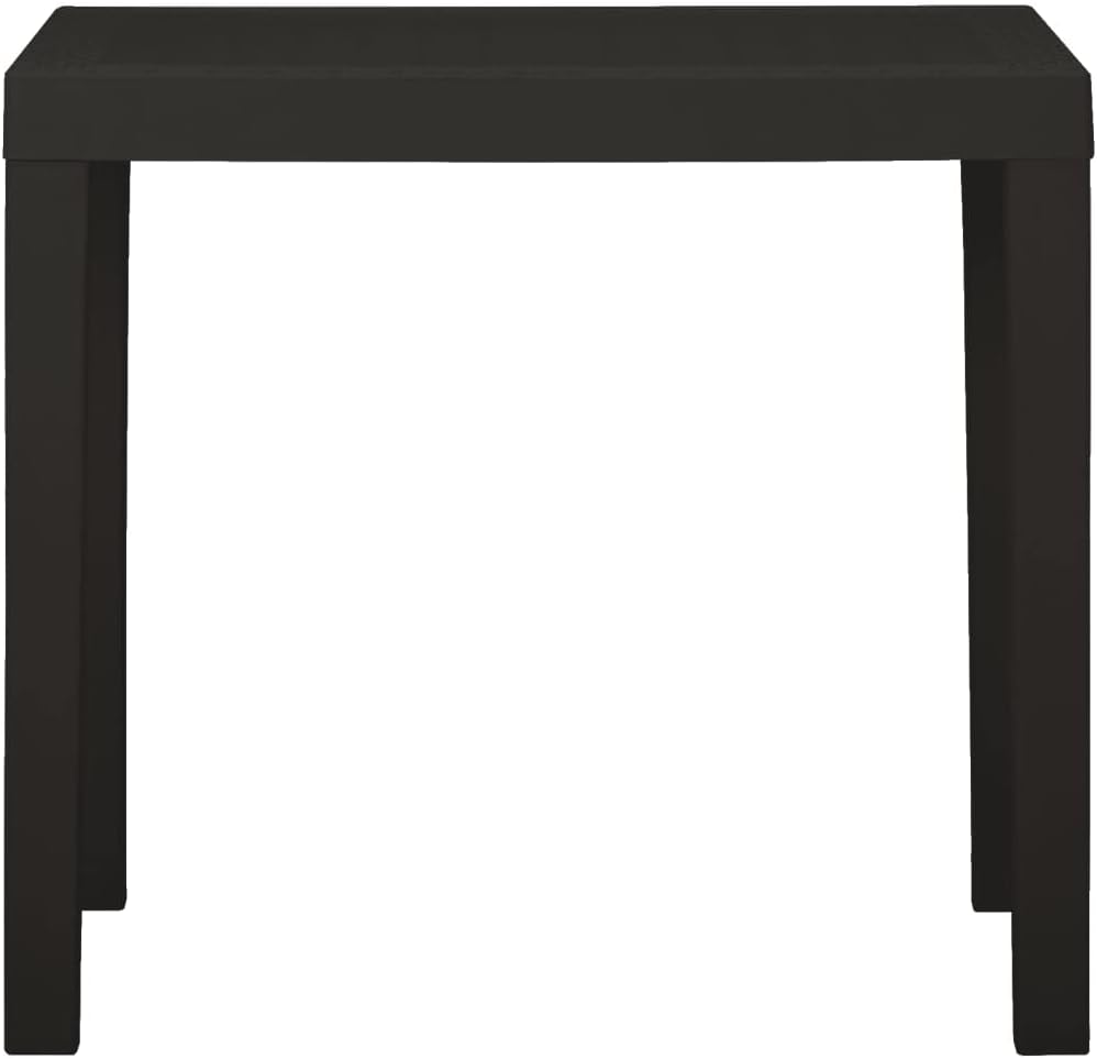 Patio Table,Outdoor Dining Table, Outdoor Coffee Table, Garden Table, Bistro Table,Rectangle Table,for Patio,Deck,Lawn,Garden,Backyard, Anthracite 31.1"x25.6"x28.3" Plastic