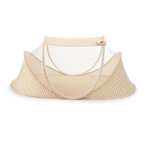 Berço Portátil com Mosquiteiro para Bebê, Cama Ninho Dobrável Acolchoada,