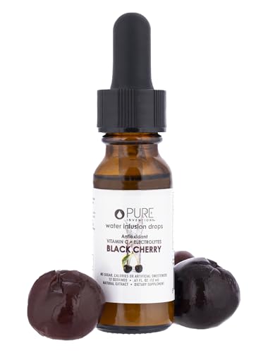 Image of Pure Inventions - Water Enhancer Drops - Delicious, Refreshing Sugar-Free Electrolyte Drops, Antioxidant Vitamin C Support, Zero Calories, No Artificial Sweeteners, Black Cherry, 12 Servings