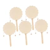 Trommel Holzpellettrommel Jungen und Mädchen Musik DIY Malen Praxis Kindererkenntnis Weiß Unvollendetes Handwerk for Heimwerker(5pcs)