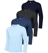 IHU 4 Pack Men's Rash Guard UPF 50+ Swim Shirts Dry Fit Athletic Men's Long Sleeve Shirts Fishing...