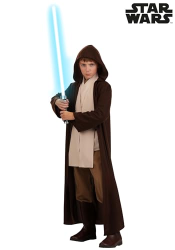 Disfraz Jedi Star Wars para niños con capa marrón y capucha miniatura 2
