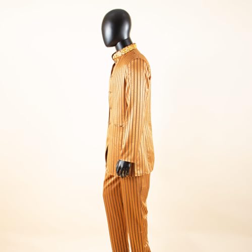 African Suits for Men Slim Fit Double Breasted Embroidery Blazer and Pants Set Business Dress Suit3