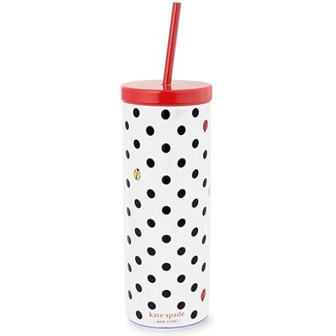 Kate Spade New York 24 oz Tumbler with Lid and Straw Cover