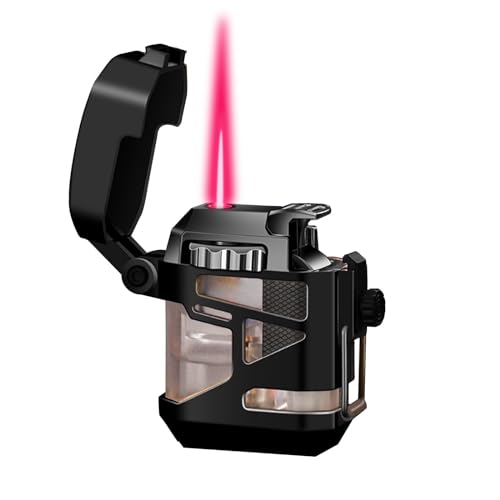 Butane Torch Windproof Jet Lighter with Transparent Air Window, refillable