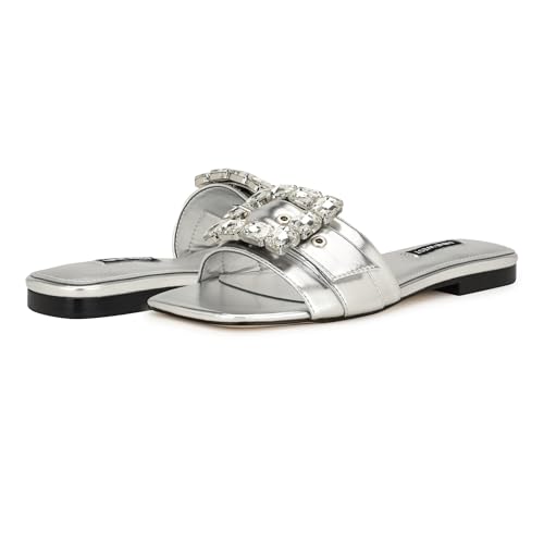 Nine West Women's Matter3 Sandal, SIlver 040, 10