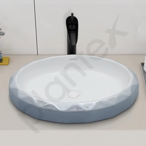 Image of Plantex Table Top Wash Basin For Bathroom /Designer Ceramic Basin /Countertop Vessel Sink Basin - Indo-European Collection (24x 16 x 5 Inch)