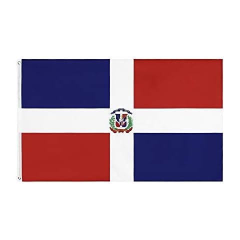 ANJOR Dominican Republic Flag 3x5Fts - Dominican Flags With Brass Grommets 3 X 5 Ft Cover