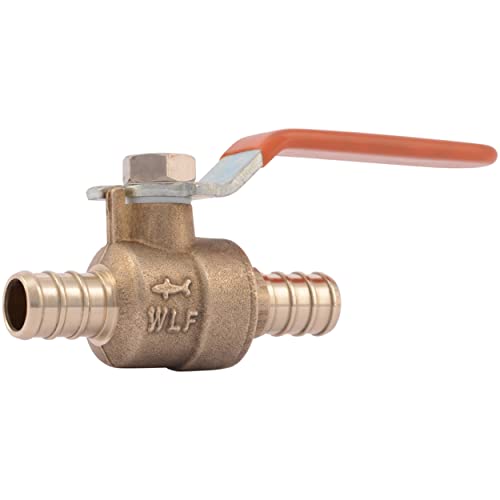 SharkBite 1/2 Inch Crimp Ball Valve, Brass Plumbing Fitting, PEX Pipe, PE-RT, 22461LFA