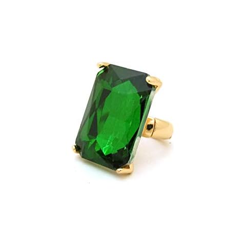 Fashion 21 Women's Extra Big Crystal Colorful Stone Stretch Ring, Metal Cover