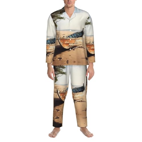 Pyjama classique imprimé bateau pour une soirée confortable à la maison - 4