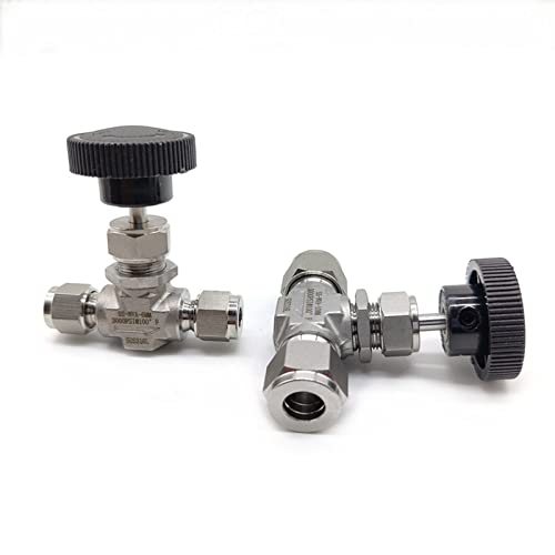 Vanne à aiguille 316L double virole 6mm pour régulation précise de débit de source d'air