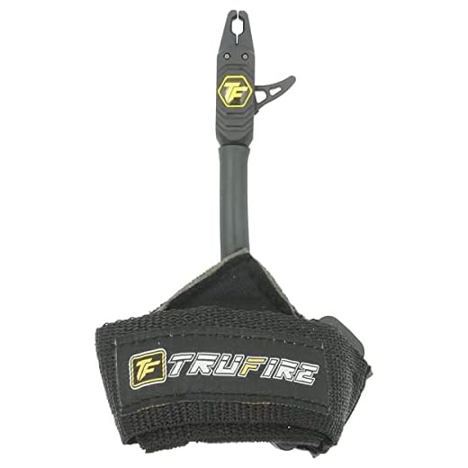 TruFire Patriot Archery Compound Bow Release - Adjustable Black Wrist Strap