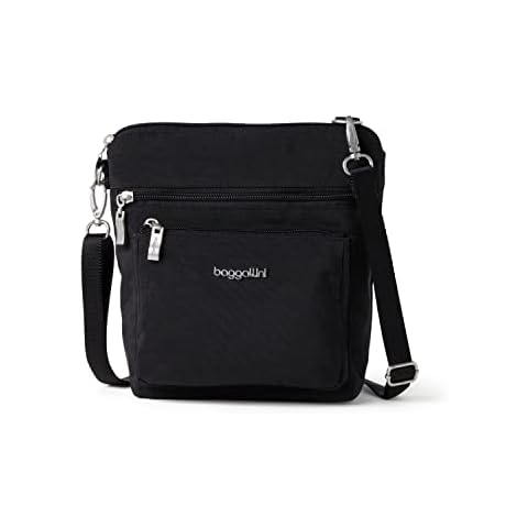 Baggallini, Bolso bandolera con bolsillos multifuncionales y protección RFID Cover