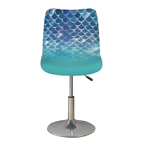 Image of Scales Stretch Bar Stool Covers Set of 4,Stretch Removable Washable Bar Stool Chair Covers,Counter Height Chairs Cover for Kitchen Dining Room Cafe Furniture