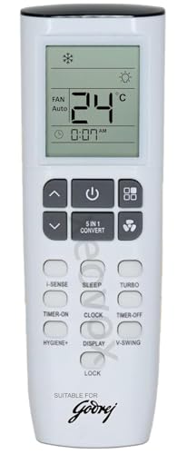 Image of BLACKSHEEP Remote for Godrej 1.5 Ton Inverter Split Window AC Remote Replacement for Original Godrej Eon AC Remote 259-(Exactly Same Remote Will Only Work)