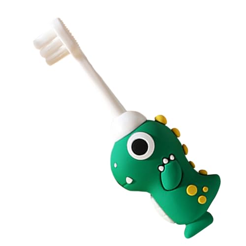 Cepillo de dientes de dinosaurio para niños, cerdas, cabezal de cepillo pequeño seguro, diseño bonito, cepillo de dientes suave para niños y niñas de 2, 3, 4, 5, 6 años, rutina de cuidado