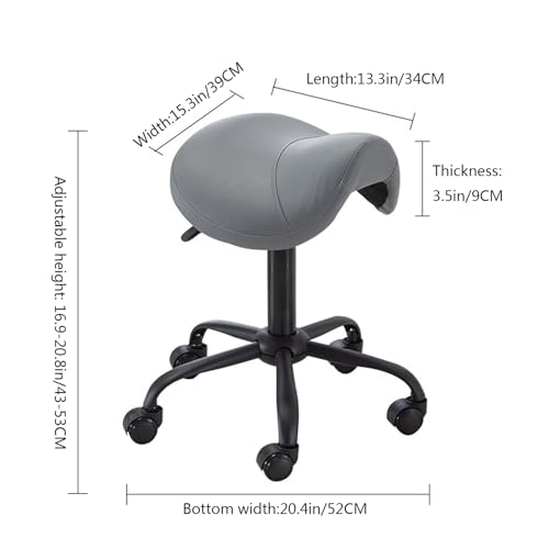 Tabouret de selle ergonomique pivotant à hauteur réglable pour bureau - 3