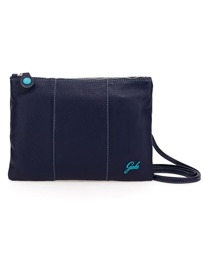 28x21 Cm Gabs Pochette Borsetta mano tracolla Beyonce Media Pelle Made in ITALY 28x21 Cm (Bluette)