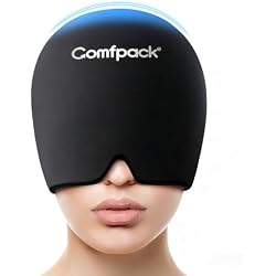 Comfpack Migraine Relief Cap, FSA Eligible, Full Head Cold Compress Soft Stretchy Headache Relief Cap for Tension, Sinus, Stress Relief, Hangover Ice Hat, Puffy Eyes, Gifts for Migraine Sufferers