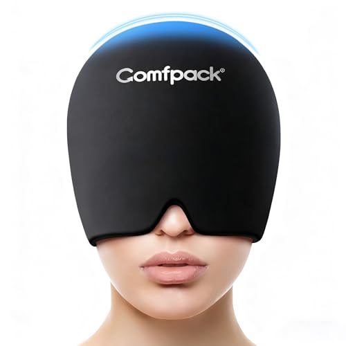 Comfpack Migraine Relief Cap, FSA Eligible, Full Head Cold Compress Soft Stretchy Headache Relief Cap for Tension, Sinus, Stress Relief, Hangover Ice Hat, Puffy Eyes, Gifts for Migraine Sufferers