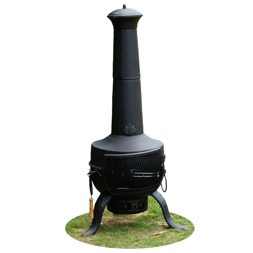 Gr8 Garden 137cm Tall Large Garden Patio Chiminea Charcoal Wood Log Burner Fire Pit BBQ Cooking Grill Barbecue Heater Steel Outdoor Fireplace With Poker Gr8 Garden 137cm Tall Large Garden Patio Chiminea Charcoal Wood Log Burner Fire Pit BBQ Cooking Grill Barbecue Heater Steel Outdoor Fireplace With Poker