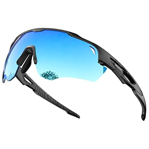 SCVCN Polarised Sports Sunglasses HD High Contrast Lenses 3 Interchangeable Lenses Men Women Running Driving Fishing Outdoor, 20 Cover