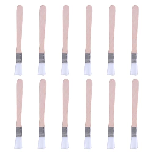 Pack Of 12 Multipurpose Small Flat Paint Brushes With Nylon Bristles Wood Handle For Oil And Watercolor Art Panting Tool