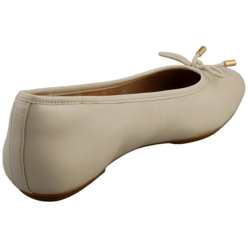 Fitflop Damskie płaskie baleriny z delikatnej skóry metalicznej, BEŻOWY, 6 UK Narrow