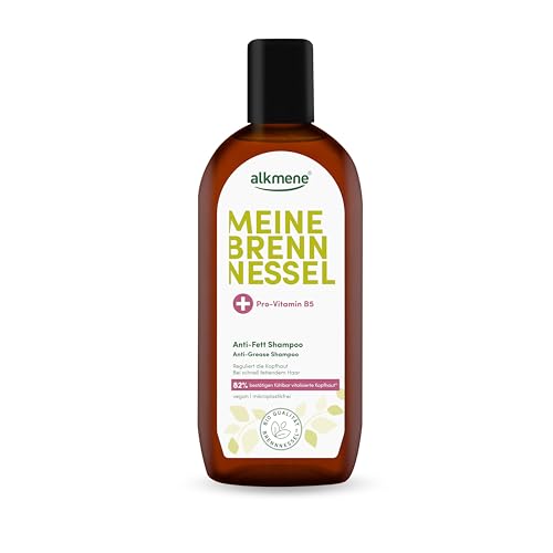alkmene Shampoo gegen fettige Haare mit Brennnessel 250 ml - Veganes Shampoo fettige Kopfhaut vermindert schnelles Nachfetten - fettiger Ansatz