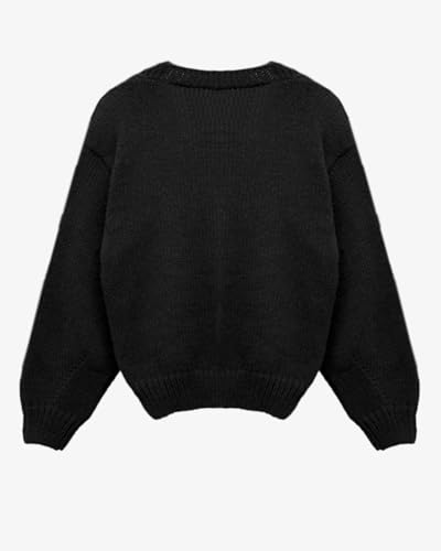 Cardigan Sweaters for Women Long Sleeve V-Neck Button Knit 3D Cherry Y2k Surcoat3